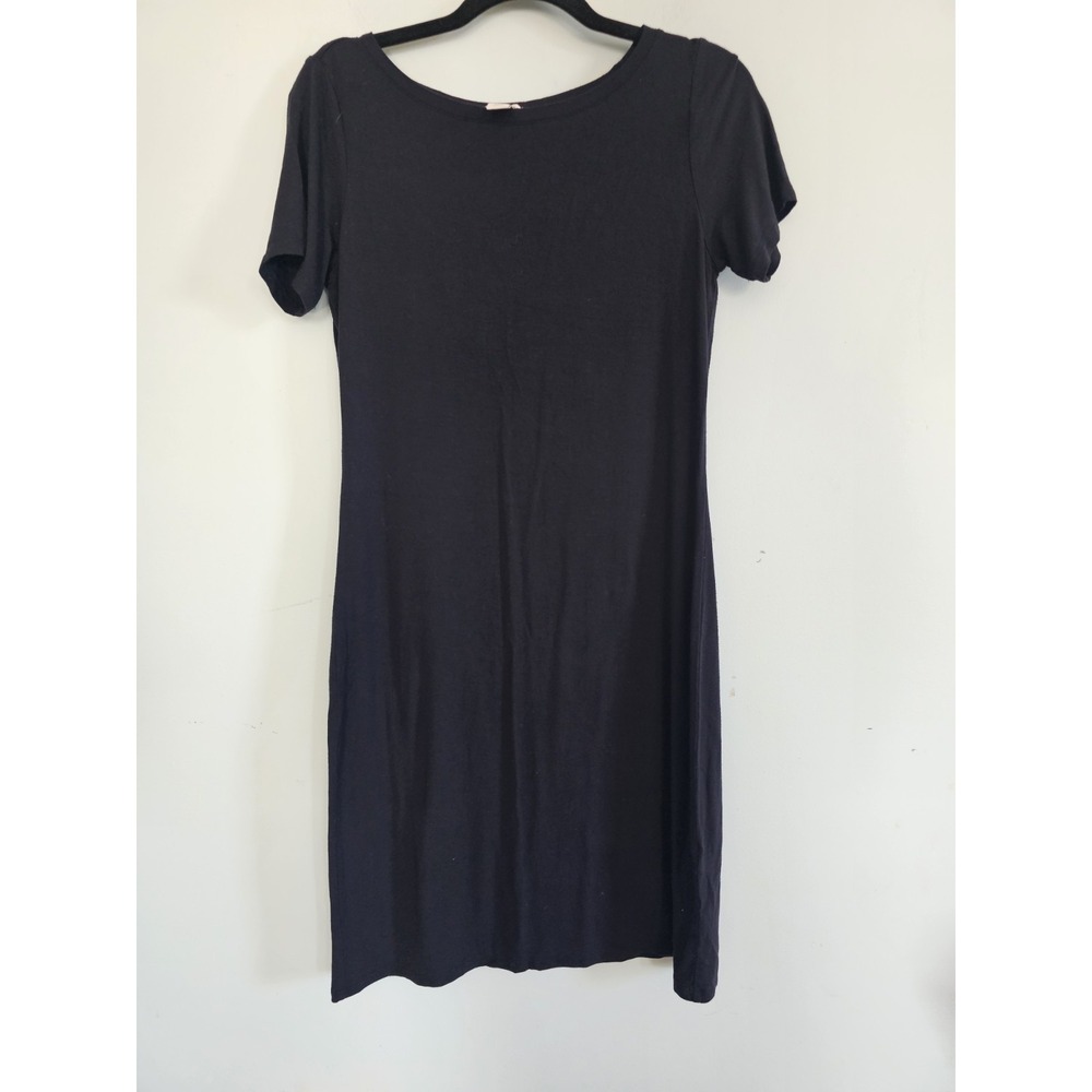 Daily Ritual Women's Small Casual T-Shirt Dress Black Knee Length Small